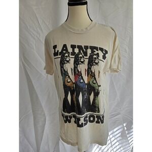 Lainey Wilson Graphic Tee Cream Short Sleeve Music Tour Concert Shirt Womens Med